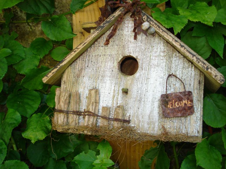 Bird House with Welcome sign